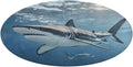 Ocean Sea Animal Shark Coral Velvet Round Floor Mat Non-Slip Bath Rug Floor Covering for Bathroom Vanity Guest Suite & Vacation Home