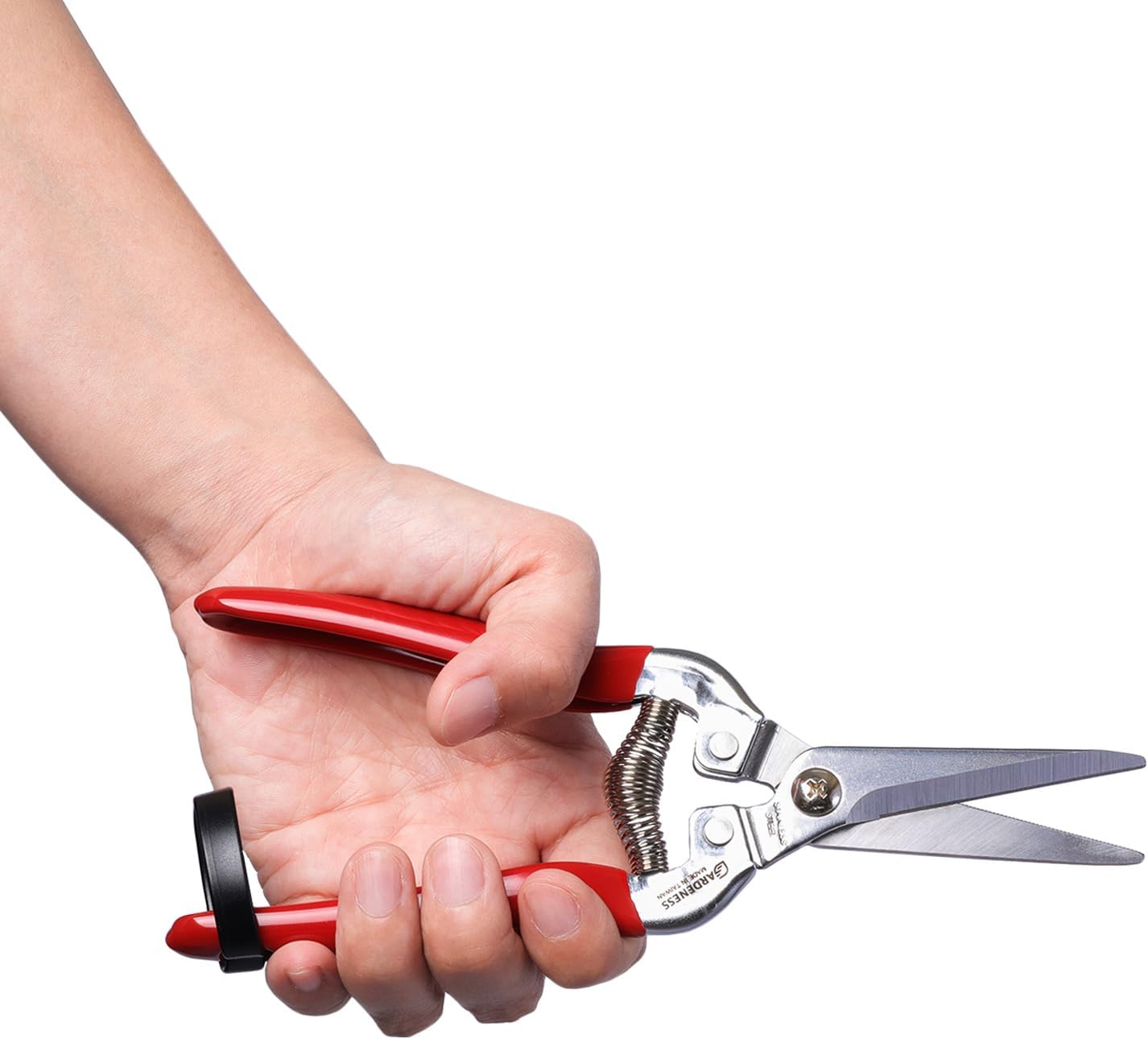 Gardeness 12PCS Pruning Shear Straight Pruning Snip with Stainless Steel Serrated Blade, Adjustable Joint Screw Micro Tip Garden Scissor for Arranging, Trimming, Harvesting Fruit, Vegetables