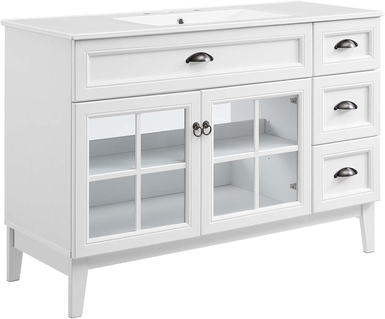 Sink Vanity Cabinet, Wood, White, Modern Contemporary, Hotel Bedroom Bathroom Master Suite Guest