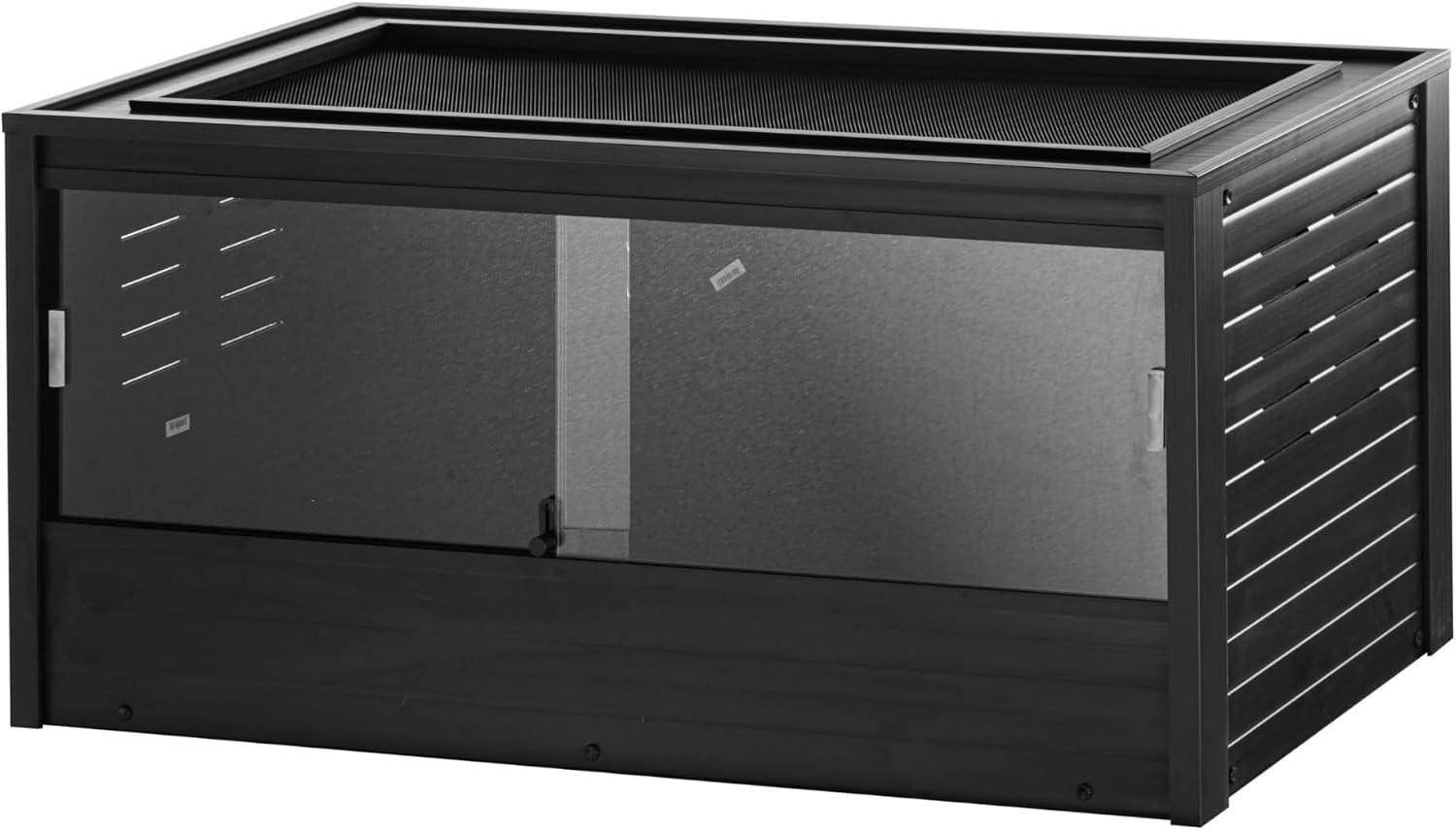 New Age Pet ECOFLEX Two Large Reptile Enclosures with Matching Stacker Combo Set in Black