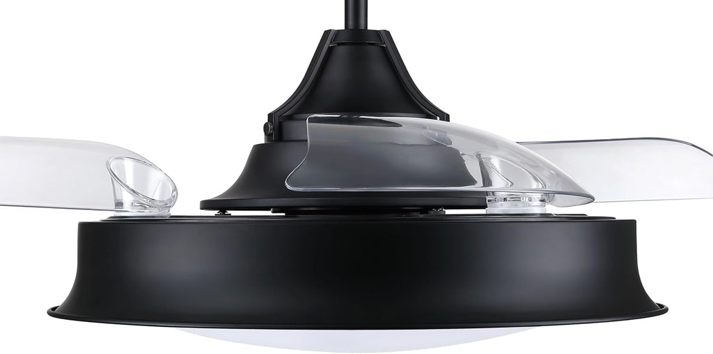 Craftmade 42' Union in Flat Black Finish Outdoor Ceiling Fan Integrated LED Light Kit, Remote Control Included, Smart WiFi Enabled w/Voice Activation, works w/Alexa & Smart Home Devices
