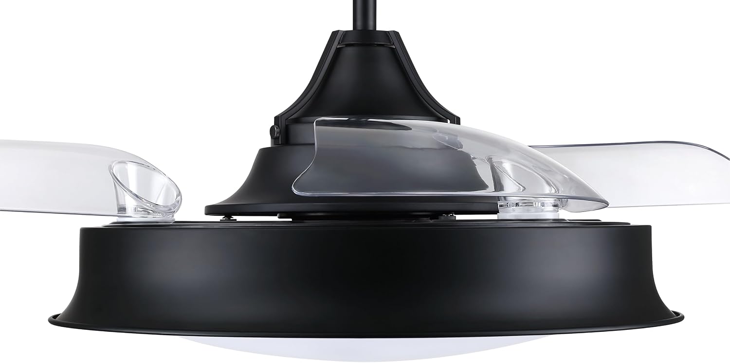 Craftmade 42' Union in Flat Black Finish Outdoor Ceiling Fan Integrated LED Light Kit, Remote Control Included, Smart WiFi Enabled w/Voice Activation, works w/Alexa & Smart Home Devices