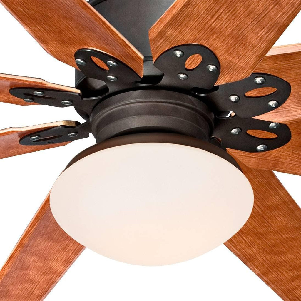 Casa Vieja 72' Predator Indoor Outdoor Ceiling Fan with Light LED Remote Control English Bronze Cherry Blades Opal Frosted Glass Damp Rated for Patio Exterior House Porch Gazebo Garage Barn Roof