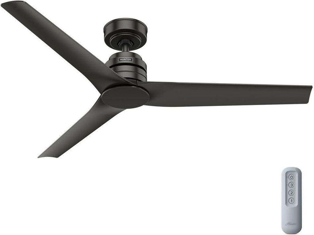Hunter Fan Outdoor or Indoor Ceiling Fan, 52 in Noble Bronze Ceiling Fan with Remote and No Light for Patios, Living Room, Bedroom, Porch, Garage (Renewed)