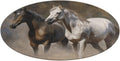 Horses Animals Coral Velvet Round Floor Mat Non-Slip Bath Rug Floor Covering for Bathroom Vanity Guest Suite & Vacation Home