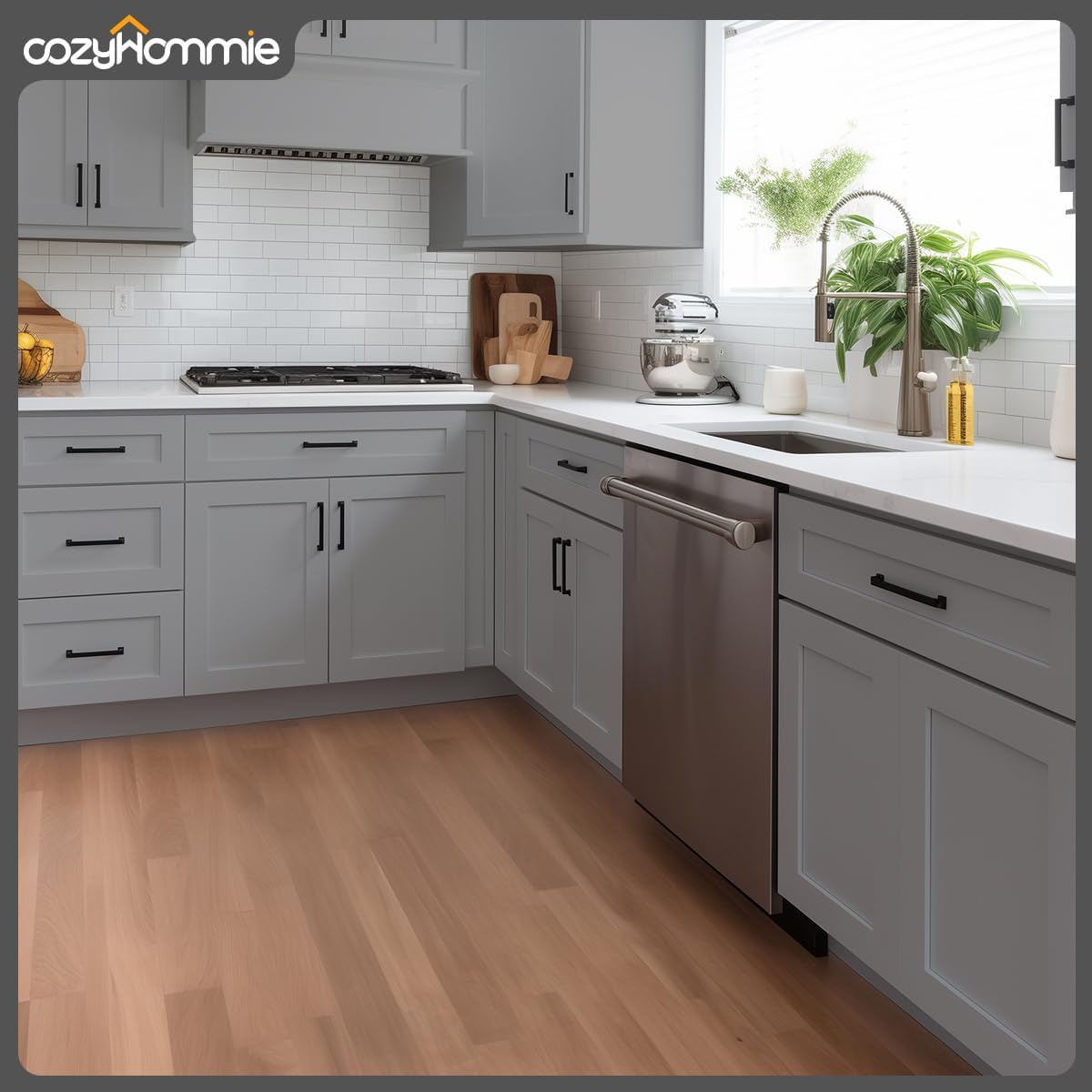 American Kitchen Sink Base - Solid Wood RTA Storage for Kitchen and Bathroom Upgrades - 2 Door Rat Cabinet (Grey, 30' Width x 24' Depth x 34-1/2' Height)