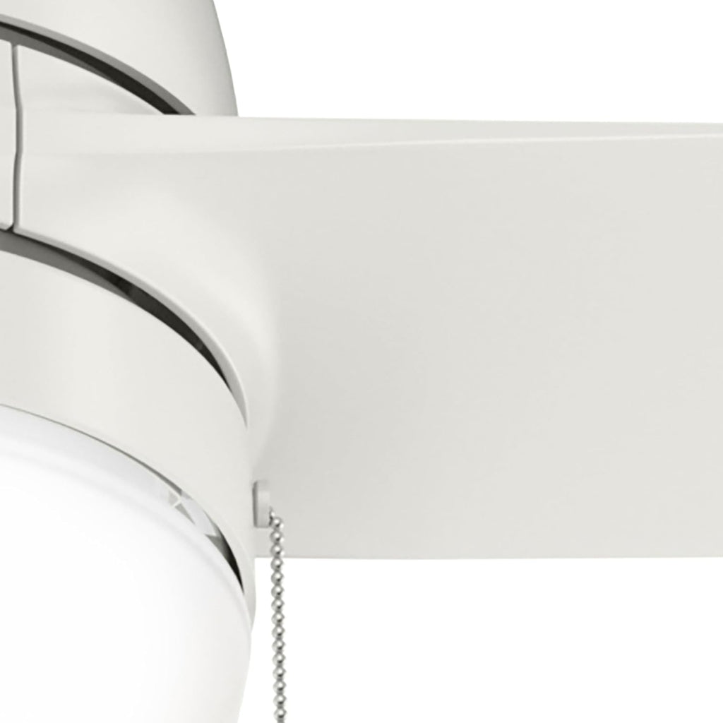 Hunter Fan 52 inch Ceiling Fan with Lights and Pull Chain, Outdoor or Indoor White Ceiling Fan for Porch, Living Room, Office, Kitchen, Garage (Renewed)