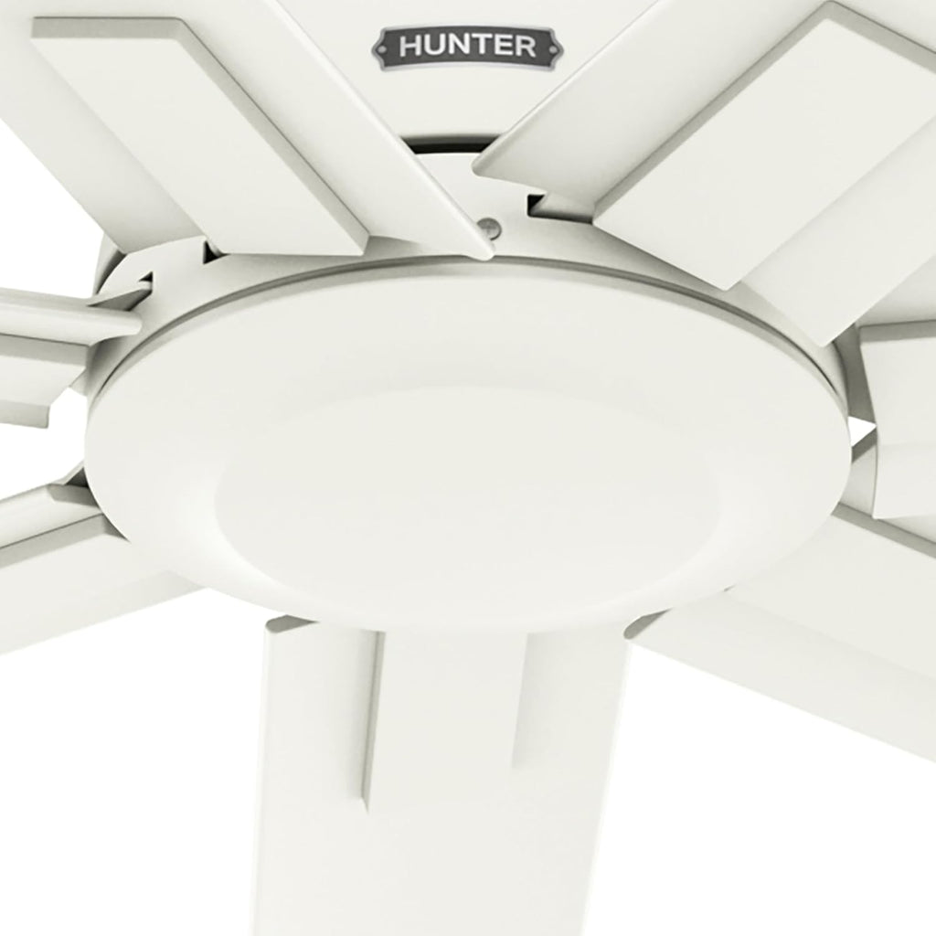 Hunter Fan 60 inch Matte White Indoor/Outdoor Ceiling Fan with 7 Baldes for Living Room, Bedroom, Farmhouse, Porch (Renewed)