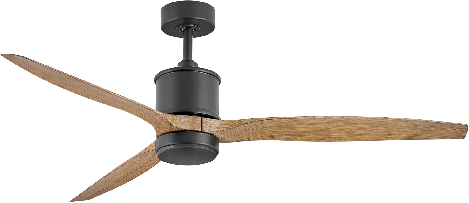 Hinkley Hover 60' Indoor/Outdoor Smart Ceiling Fan with Light and Remote, Modern Propeller Style with Composite Fan Blades, Integrated LED, Matte Black