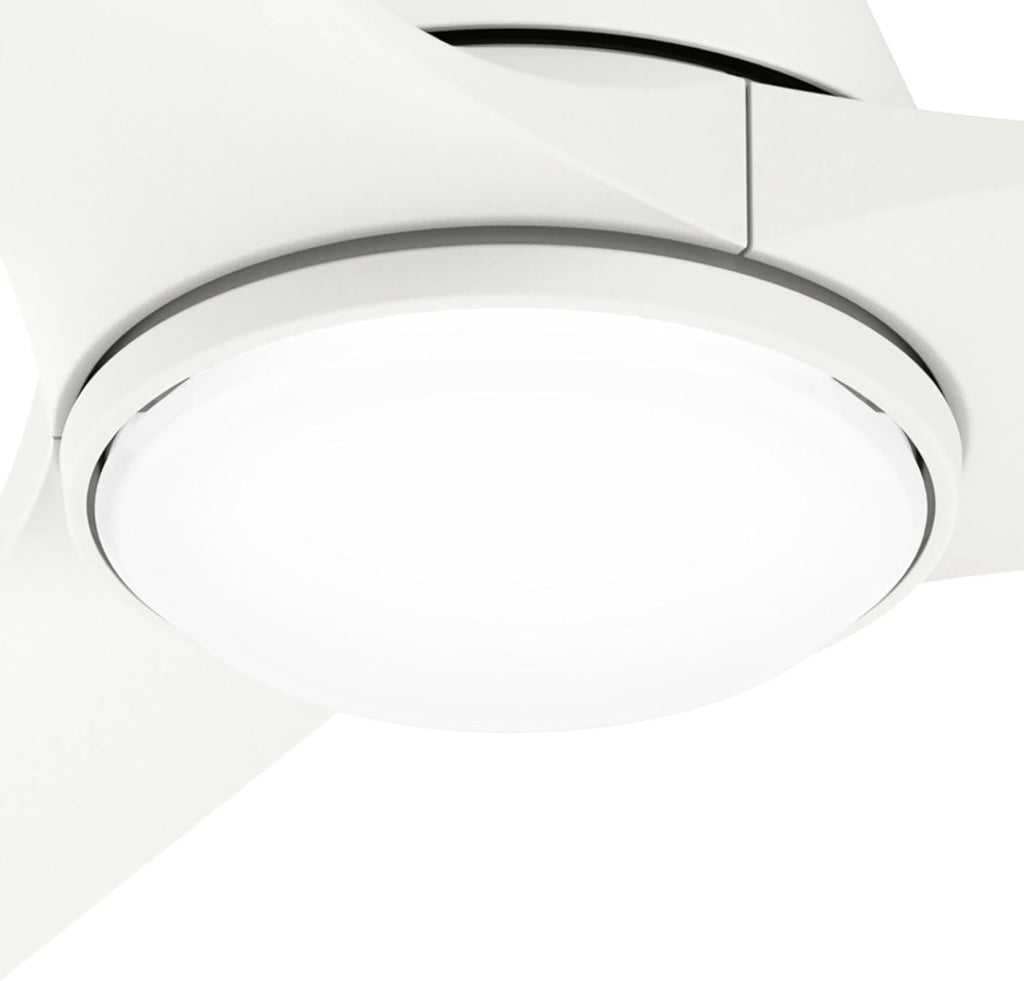 Hunter Fan 52 inch Ceiling Fan with Light, Outdoor or Indoor White Ceiling Fan with Remote for Porch, Living Room, Office, Kitchen, Garage, 3 Blades (Renewed)