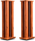 Speaker Stand 24inch Heavy Duty Wood Speaker Stands Pair Bookshelf, Universal Studio Monitor Holder for Satellite Speakers, Home Theater/Living Room Use(Brown)
