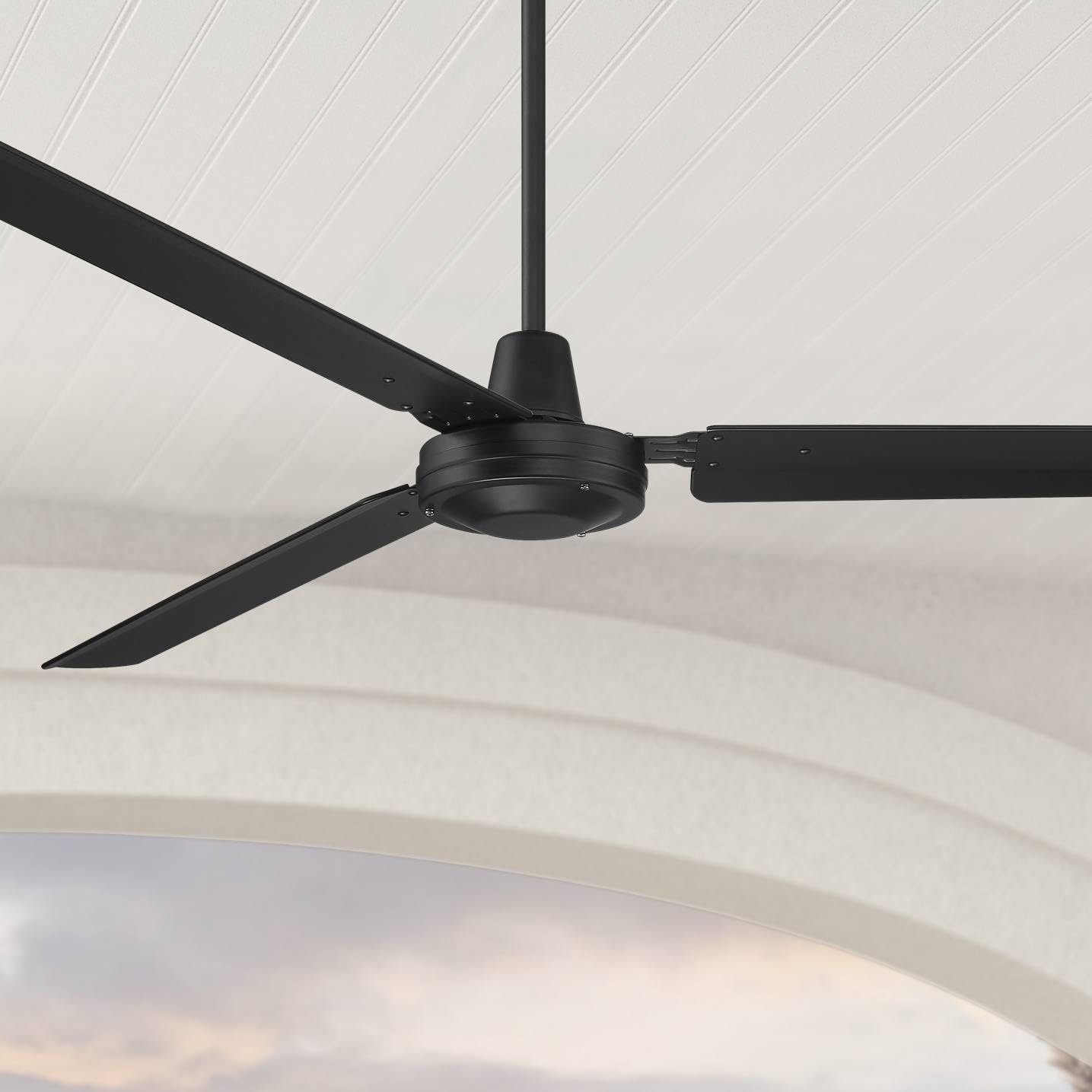 Casa Vieja 72' Velocity Black Large Ceiling Fan with 12' Downrod