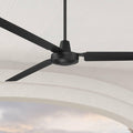 Casa Vieja 72' Casa Velocity Large Modern Industrial Indoor Outdoor Ceiling Fan 3 Blade Wall Control Matte Black Finish Metal Blades Bedroom Living Room Kitchen Garage Damp Rated With 24' Downrod