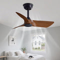 30 Inch Quiet Small Ceiling Fan No Light with Remote, Brown Black | 30 inch ceiling fan without light. Remote 6 speeds, reversible DC motor and timer for bedroom, kitchen, porch, covered patio
