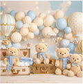 Kate 10x10ft Pastel Baby Shower Backdrop for Photography Teddy Bears Toy Hot Air Balloons Decoration Vintage Style Baby Photo Booth Background Decor