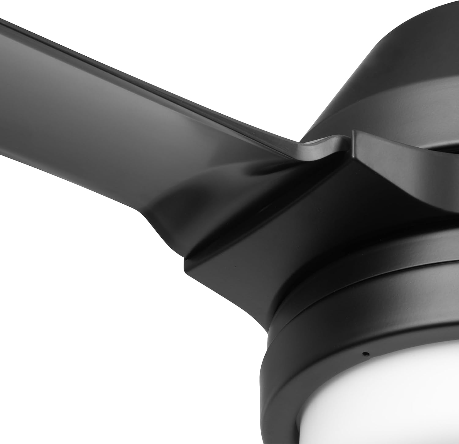 Honeywell Ceiling Fans Port Isle Modern 54 Inch Outdoor Ceiling Fan with Light, LED Fan with Remote Control, 3 Contemporary Matte Black Weather Resistant Blades, Black (51986-01)