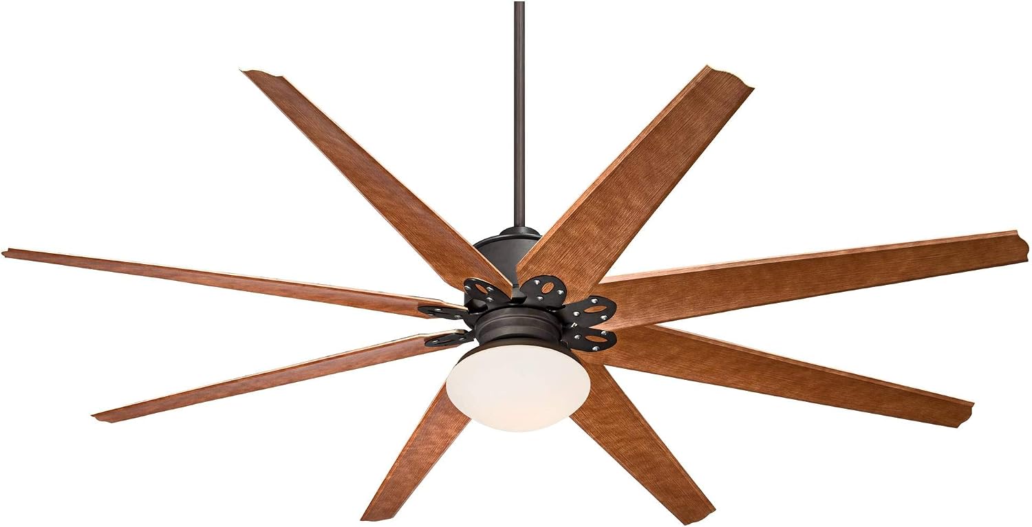 Casa Vieja 72' Predator Indoor Outdoor Ceiling Fan with Light LED Remote Control English Bronze Cherry Blades Opal Frosted Glass Damp Rated for Patio Exterior House Porch Gazebo Garage Barn Roof