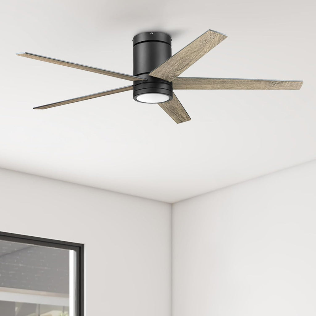 Honeywell Graceshire 52 Inch Ceiling Fan with Color Changing LED Light and Remote Control, 5 Blades, Reversible Airflow, Matte Black