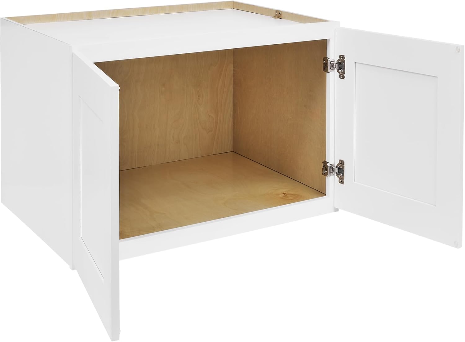 White Shaker Wall Cabinet - Ready to Assemble, Perfect for Kitchen, Laundry, and Bathroom Storage - 36'W x 24'H x 24'D