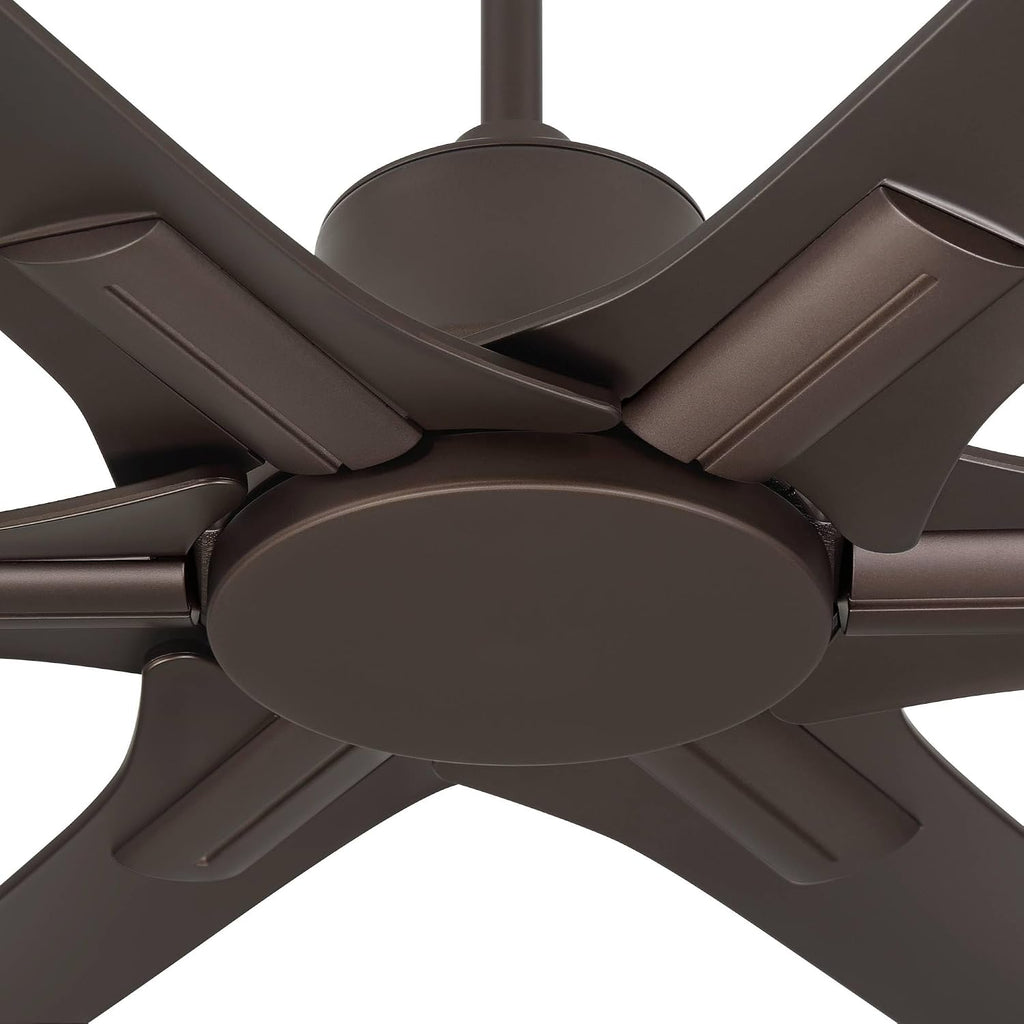 Casa Vieja 60' X-Force Farmhouse Rustic Indoor Outdoor Ceiling Fan 6 Blade Remote Control Emperial Bronze Finish Brown Blades Bedroom Patio Living Room Kitchen Porch Damp Rated Decorative DC Motor