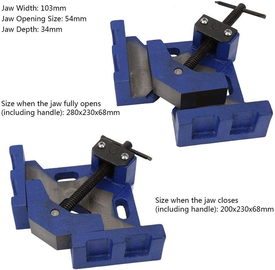 Right Angle Corner Clamp,Heavy Duty Welding Fixture,Adjustable Clamping Jaws,High Strength Adjustment Screw Rod,for Woodworking,Carpenter,Welding,Engineeringes