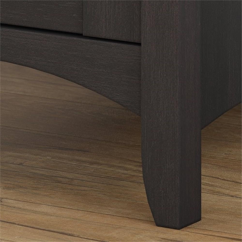 Pemberly Row Farmhouse Engineered Wood Storage Cabinet with Doors, Black Finish, 29.96' H x 46.22' W x 12.76' D, Adjustable Shelves, Mission Style, Living Room, Entryway or Home Office Organization