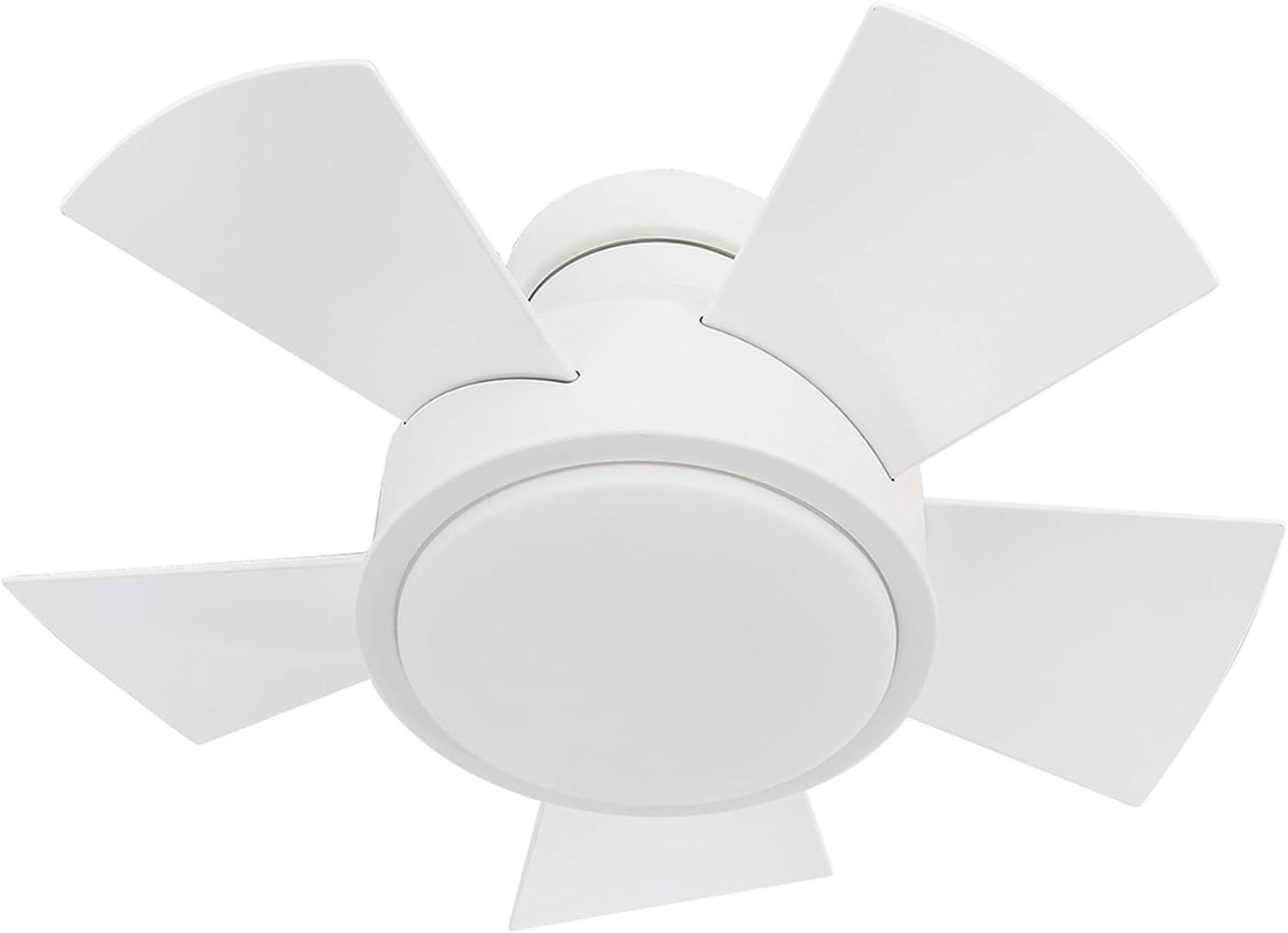 Modern Forms Vox 26 in Smart Indoor and Outdoor Smart Flush Mount Ceiling Fan in Matte White with Remote Control 3000K