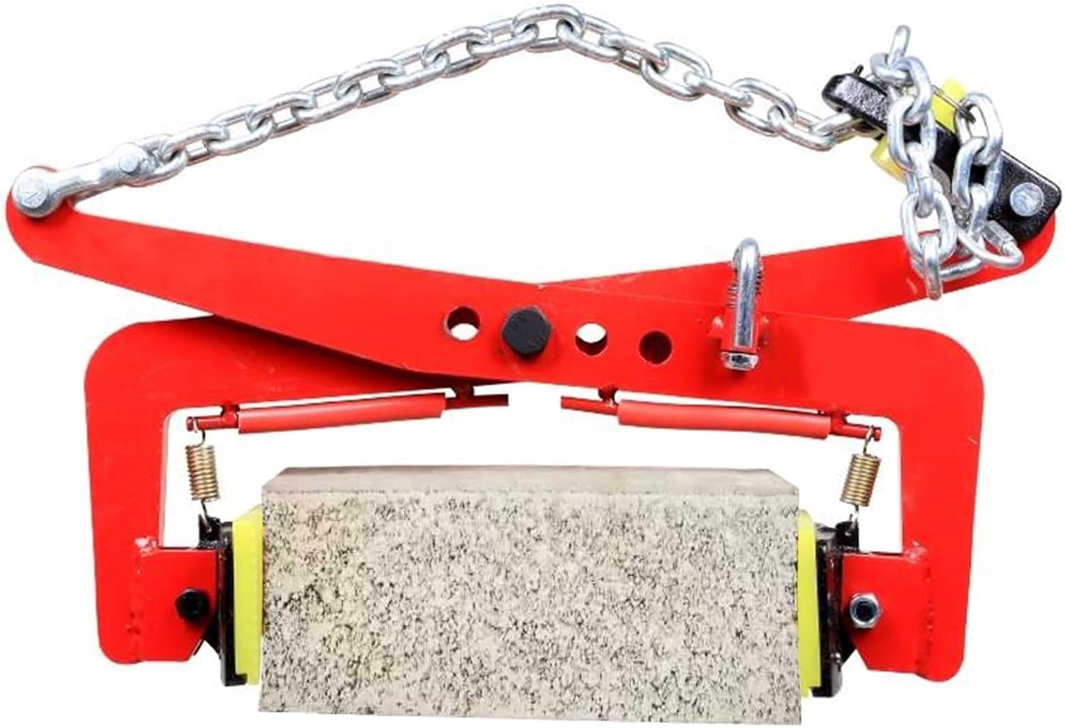 23In Thickened Chain Link Lifting Tongs - Heavy Duty Steel Clamp for Granite, Glass, Metal & Stone Slabs - Vertical Plate Rigging Tool for Secure Lifting & Spre,26in