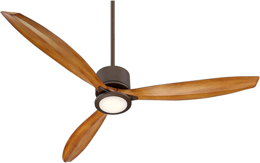 Casa Vieja 56' Rally Industrial Rustic 3 Blade Indoor Outdoor Ceiling Fan with LED Light Remote Control Oil Rubbed Bronze Koa Damp Rated for Patio Exterior House Home Porch Gazebo Garage