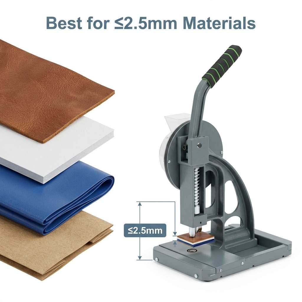 QWORK Semi-Automatic Grommet Machine, Heavy Duty Hand Press Eyelet Grommet Machine, Puncher Eyelet Feeding Tool, with 5000PCS 3/8'(10MM) Grommet for Banner, Awning, Poster
