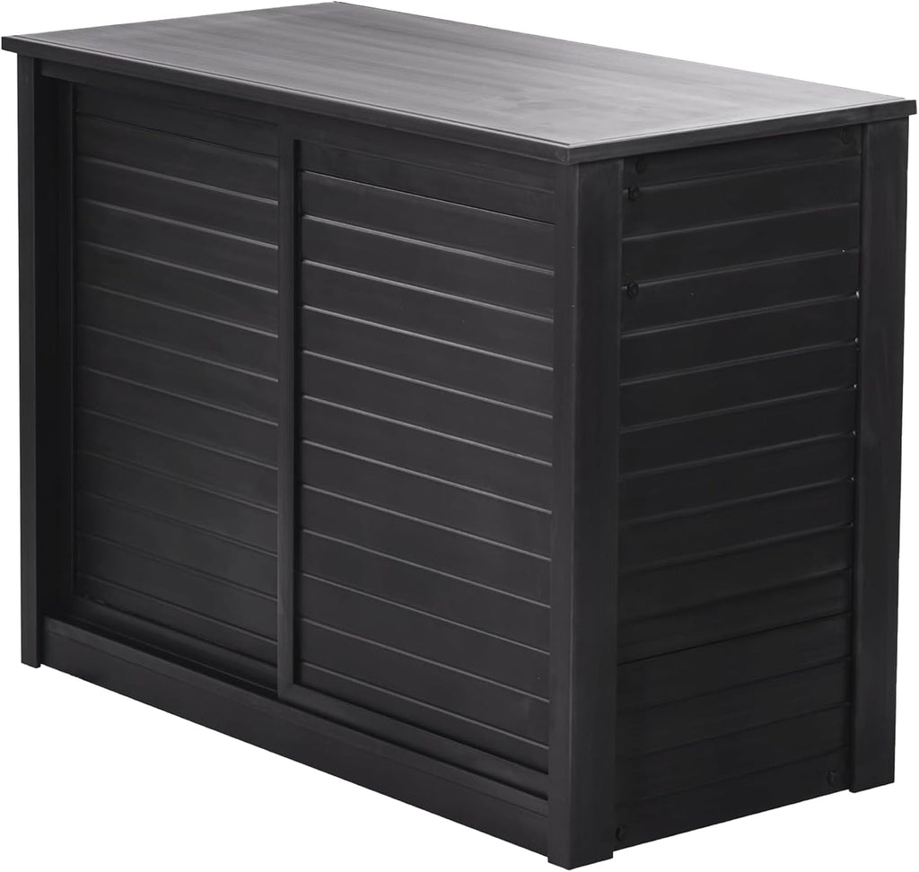 New Age Pet ECOFLEX 36' Storage Cabinet for Pets in Black, Durable Wood Plastic Composite, Non Toxic, Easy Assembly, Ideal for Bedding, Food, Toys, Medium Mojave Reptile Habitat Compatible