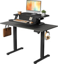 Electric Standing Desk with Clamp-on Desk Converter, Desktop Riser with Keyboard Tray Add on Home Office Desk