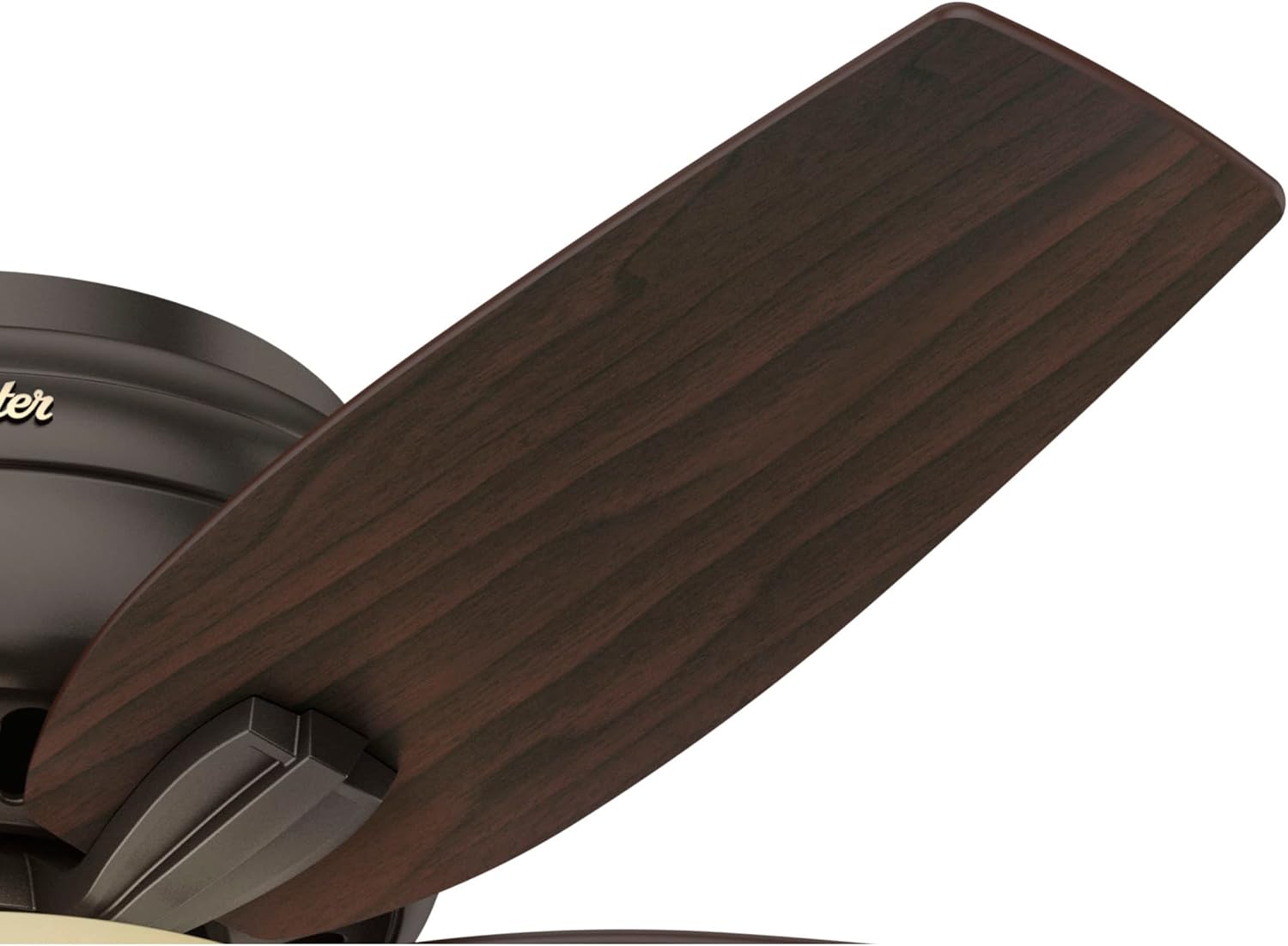 Hunter 42 inch Indoor Ceiling Fan with LED Light - Bronze Ceiling Fan with Pull Chain, For Bedroom or Living Room, Low Profile Flush Mount, No Remote, 5 Blades - Newsome 51081, Premier Bronze