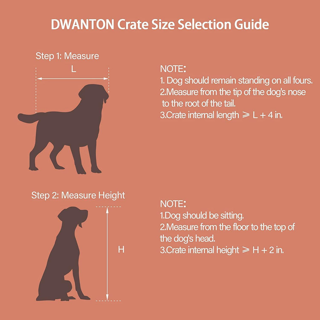 DWANTON Dog Crate Furniture with Cushion, Wooden Kennel Table with Double Doors, Indoor Dog House, Large Size, 38.5' L, Greige