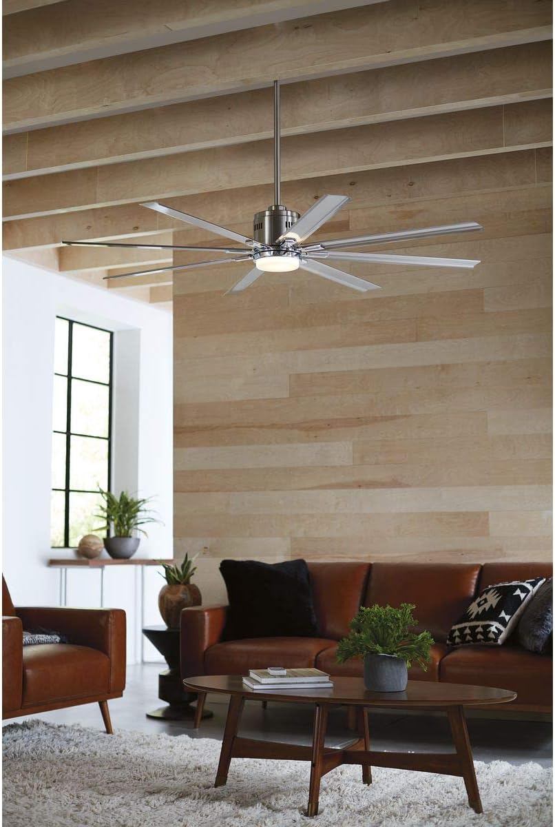 Progress Lighting Vast Collection 72-Inch 8-Blade Gray Modern Ceiling Fan, Nickel