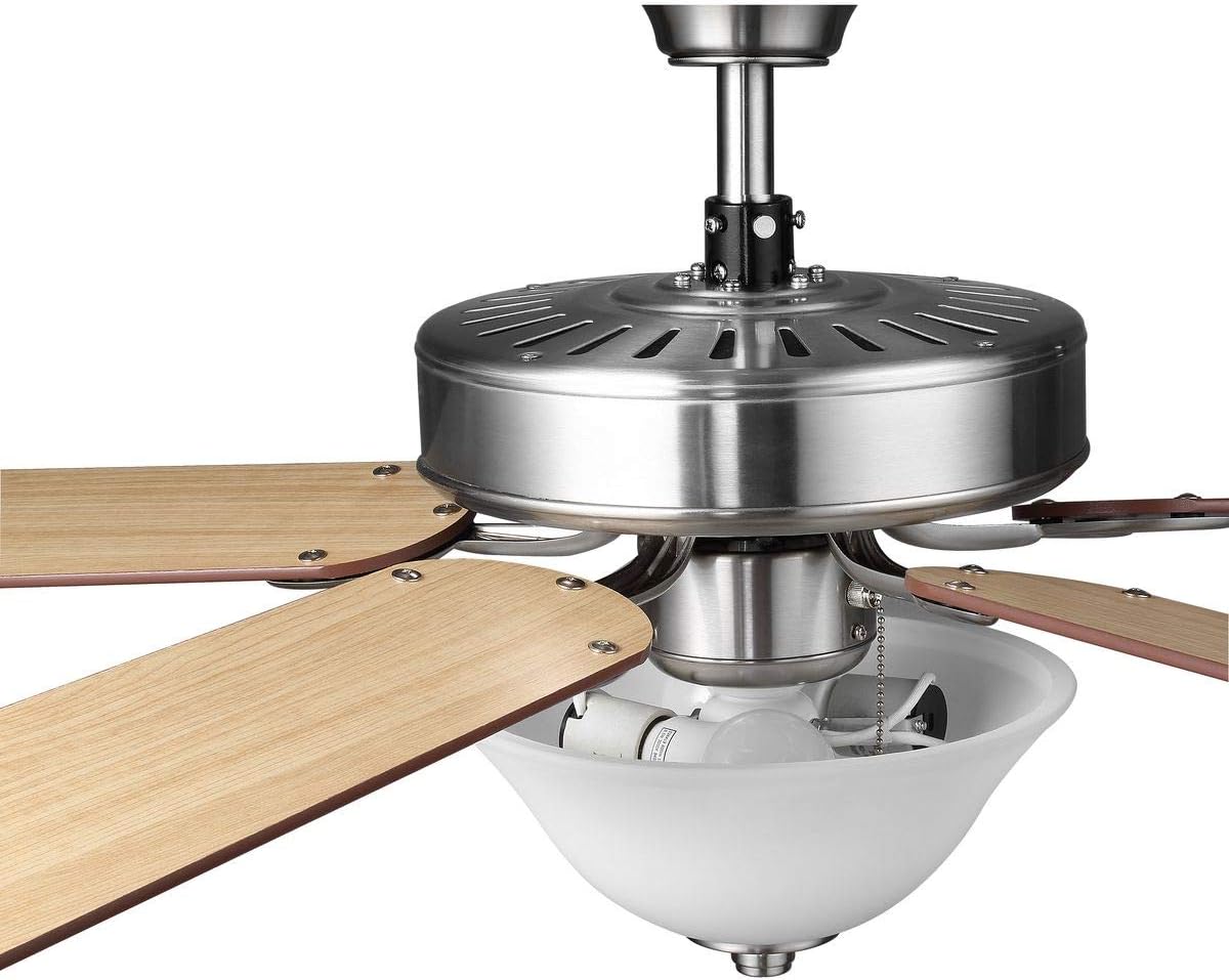Progress Lighting AirPro Collection 52'' Five-Blade Ceiling Fan with White Etched Light Kit
