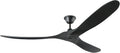 Monte Carlo 3MAVR70BKBK Maverick Max Energy Star 70' Outdoor Ceiling Fan with Remote Control, 3 Balsa Wood Blades, Matte Black