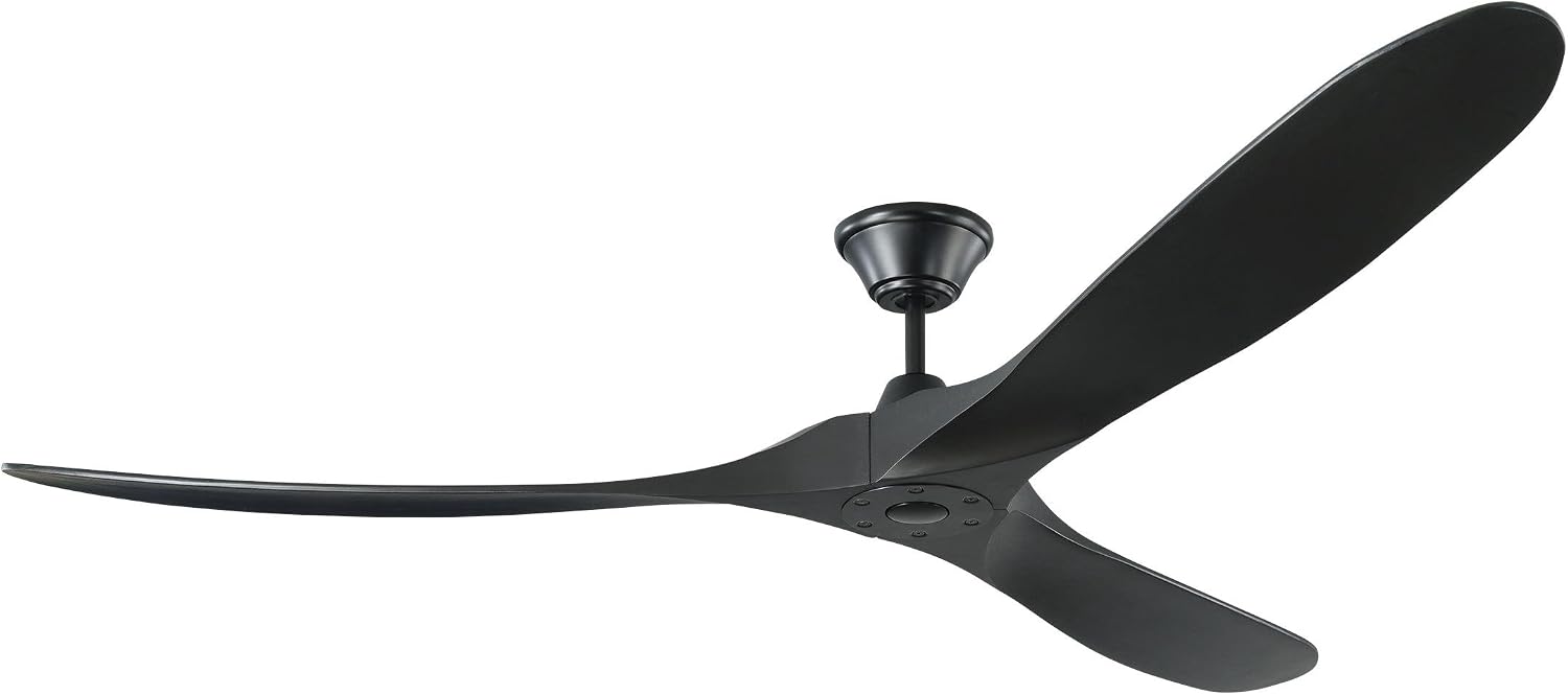Monte Carlo 3MAVR70BKBK Maverick Max Energy Star 70' Outdoor Ceiling Fan with Remote Control, 3 Balsa Wood Blades, Matte Black