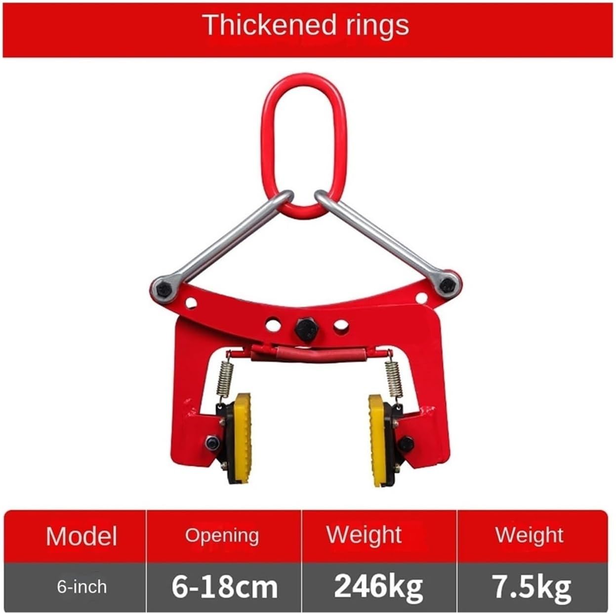 325KG Marble Stone Vertical Lifting Clamp Stone Vertical Steel Plate Clamp Stone Fixture Handling and Installation Tool(12 inch)