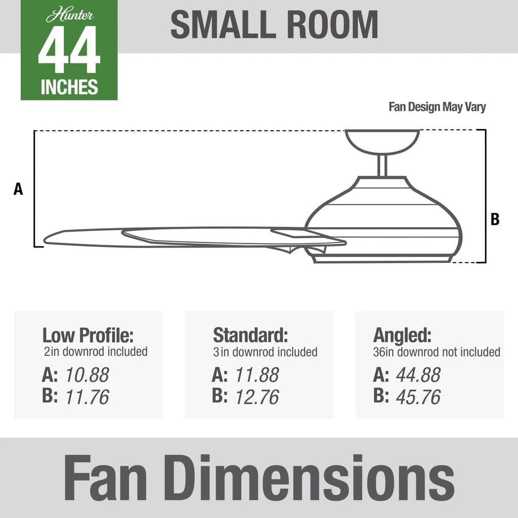 Hunter Fan 44 inch Contemporary Fresh White Finish Outdoor Ceiling Fan with 6 Blades (Renewed)
