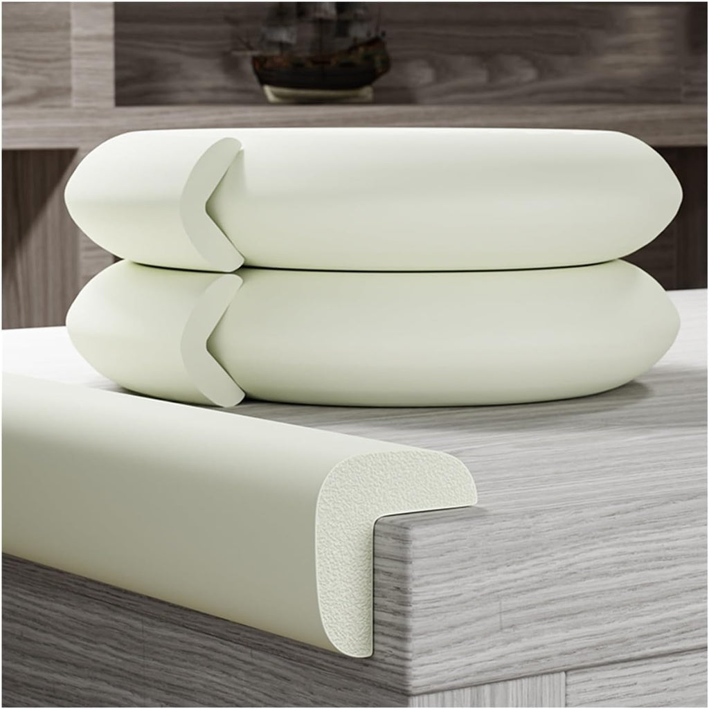Corner Protectors，Foam Edge Protectors， Furniture Edge and Corner Guards, Edge Guards Padding with Adhesive, Foam Wall Edge Protector, Bumper Table Edges Sharp Corners,(White B,6pcs)