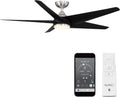 WAC F-071L-BN/MB Viper 60' Outdoor Ceiling Fan with Lights and Remote Control, Brushed Nickel Matte Black