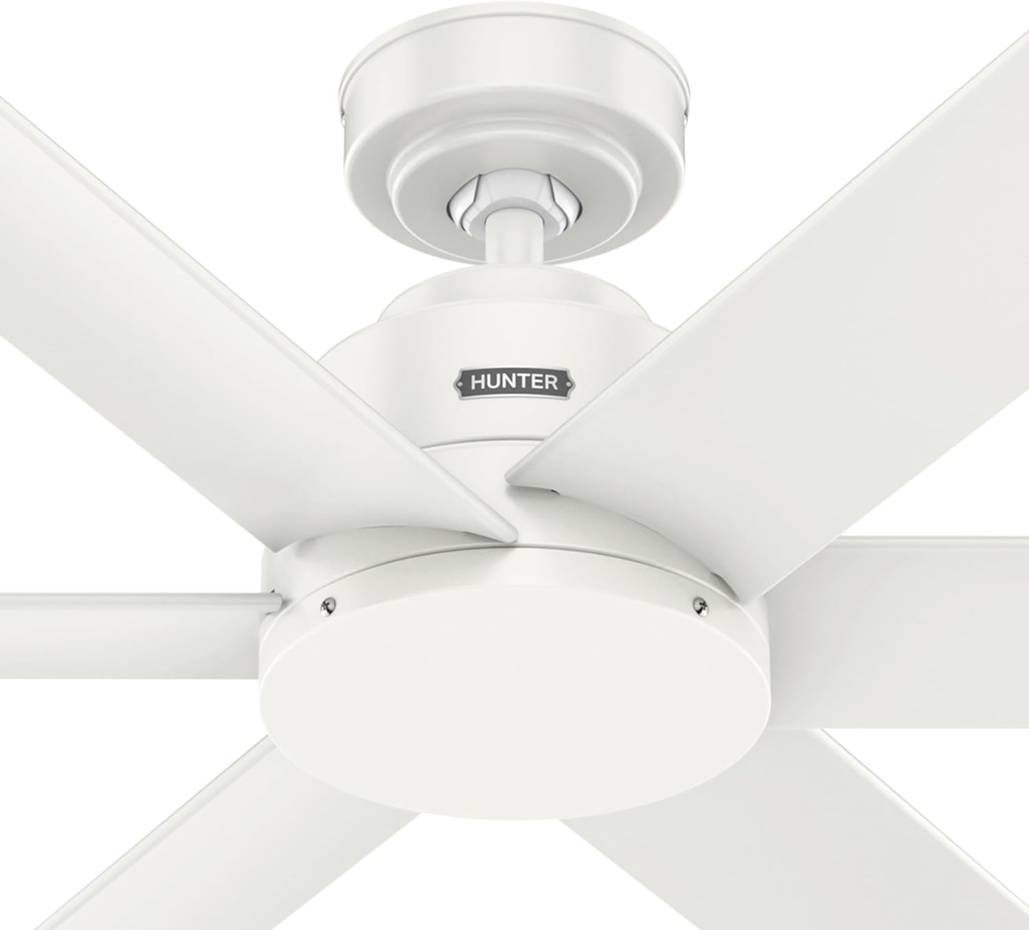 Hunter Fan 52 inch Ceiling Fan with No Light, Outdoor or Indoor White Ceiling Fan for Porch, Living Room, Office, Kitchen, Garage, 6 Blades (Renewed)