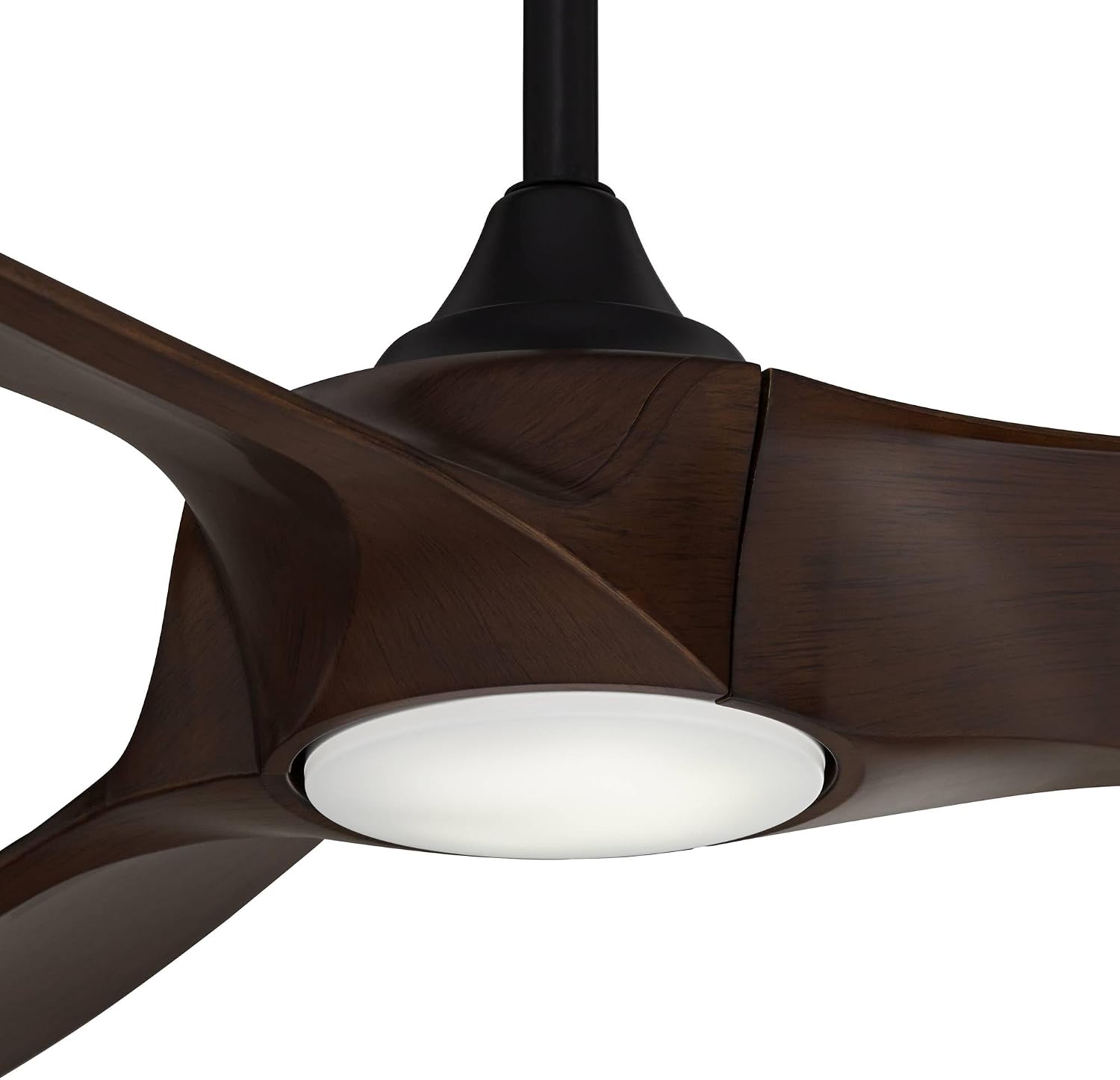 Casa Vieja 70' Kona Wind Large Modern Industrial Indoor Cottage Core Outdoor Ceiling Fan 3 Blade LED Light Remote Control Black Finish Walnut Finish Blades Bedroom Patio DC Motor Damp Rated