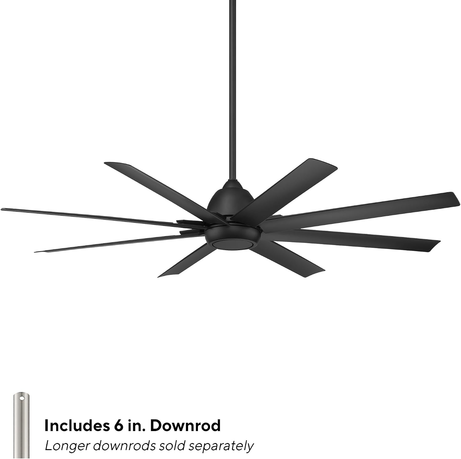 WAC Lighting F-064-MB Mocha XL 66' Outdoor Ceiling Fan & Remote, Matte Black