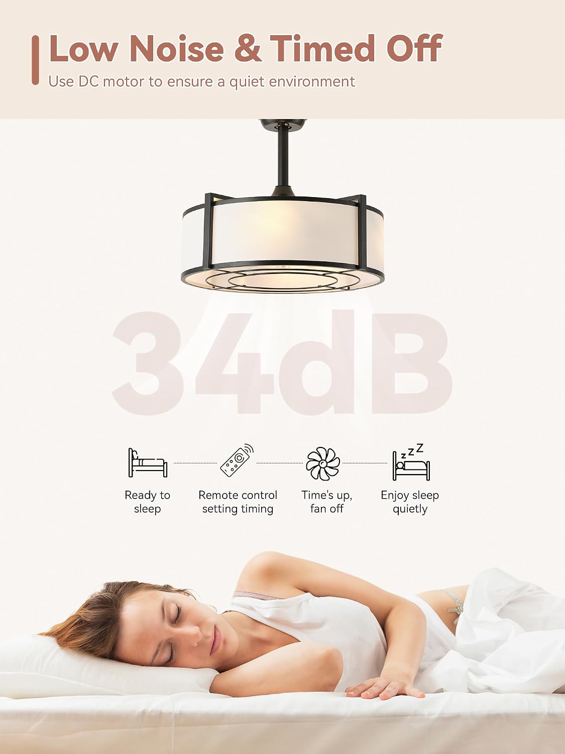 20' Black Fandelier Ceiling Fans with Lights, Boho Rattan Ceiling Fan with Light Remote Control, Caged Mid-Century Modern with 6 Speeds for Bedroom, Nursery, Living Room