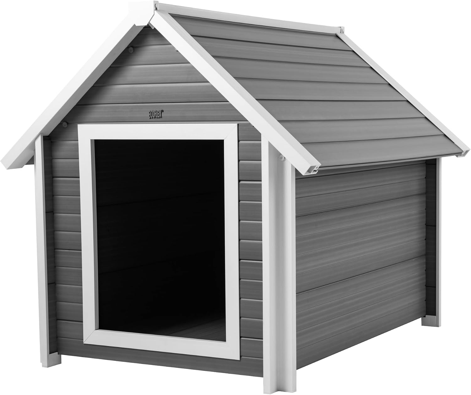 New Age Pet ECOFLEX Bunk Style Dog House, XL, Weather Resistant, Easy Clean, Elevated Floor in Grey