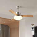 42 Inch Ceiling Fans with Lights, 3 Blades Modern Ceiling Fan with Remote Control, ABS Plastic Wood Grain Fan with Light for Patios, Outdoor, Living Room, Dining Room, Bedroom