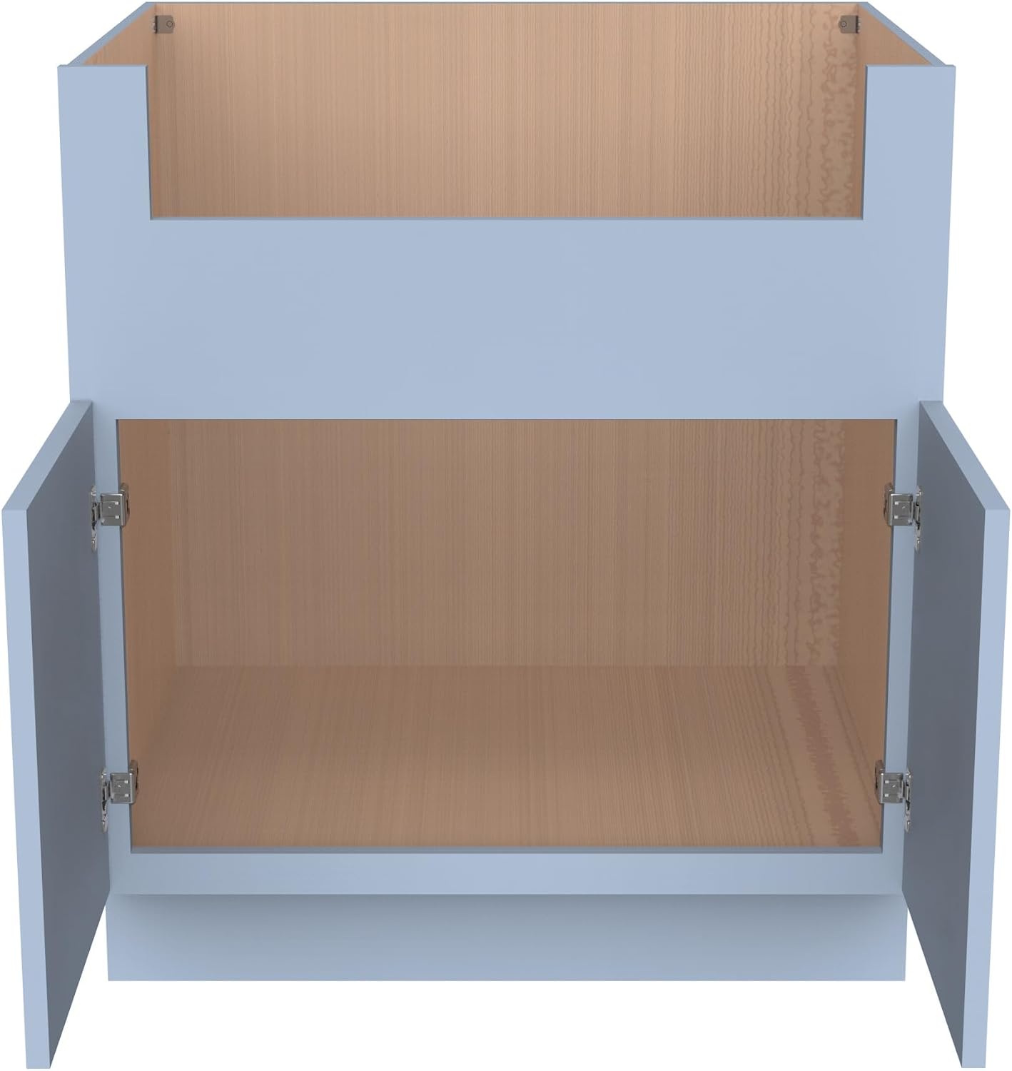 33 Inch RTA Kitchen Sink Base Cabinet - Solid Wood Shaker Style Farmhouse Cabinet with Soft Close Doors, Fits 24-30 Inch Undermount Sinks, Ready to Assemble (Lakeside Blue (Slim))
