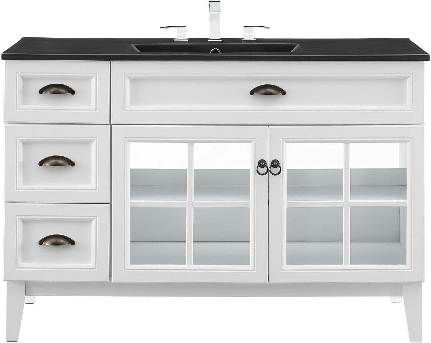 Sink Vanity Cabinet, Wood, White Black, Modern Contemporary, Hotel Bedroom Bathroom Master Suite